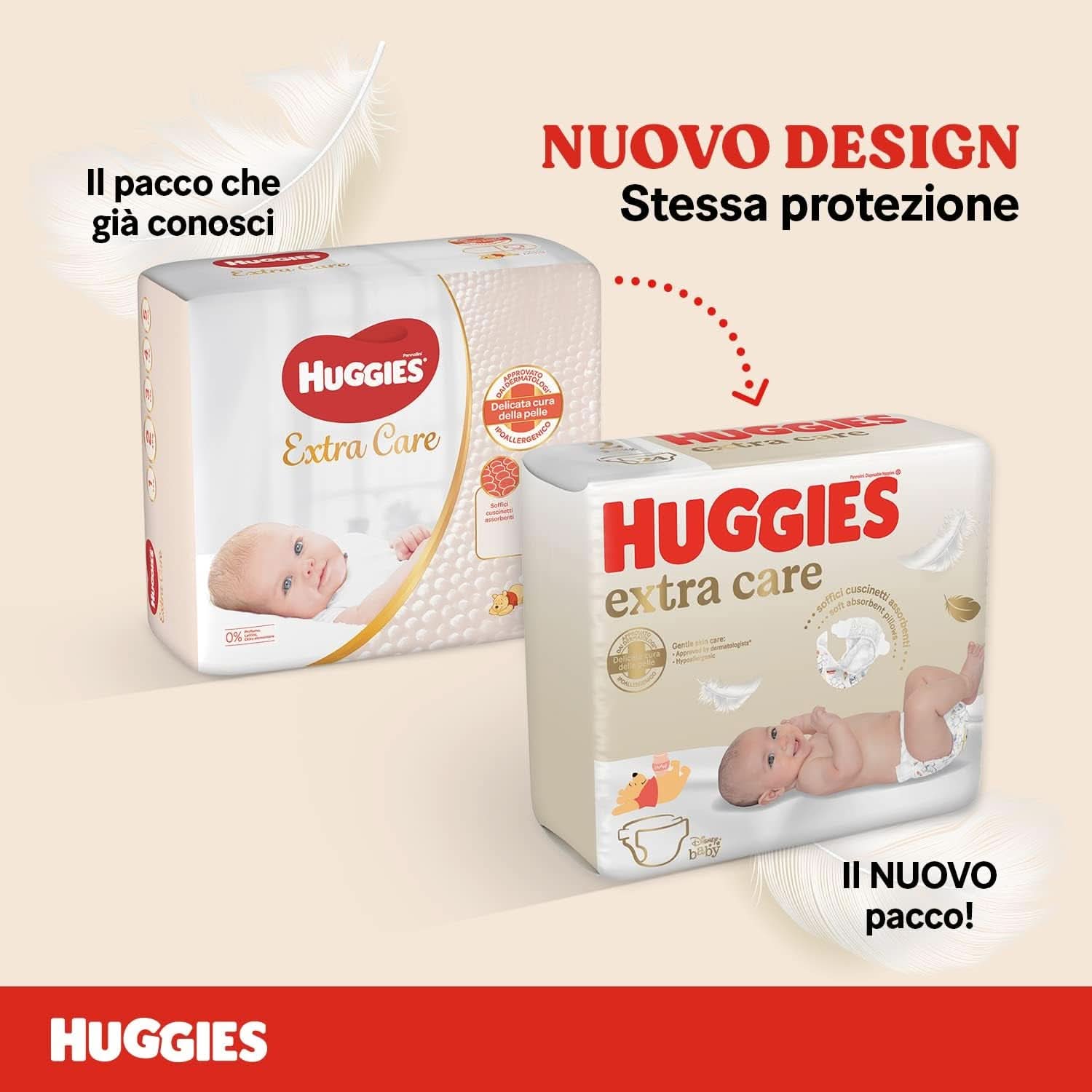 Scutece Huggies Extra Care Bebe, mărimea 1 (2-5 kg), pachet de 28 Mama si Copilul Naty Shop