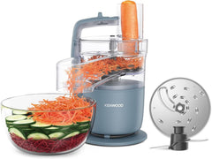 Kenwood Multipro Go FDP22.130GY, Kompakt-Küchenmaschine Nur 30Cm Hoch, Zum Schneiden, Reiben, Pürieren Und Teig Kneten, Express-Serve, 1,3 L Arbeitsbehälter, 650 W, Blau Mama si Copilul Naty Shop Blau Kompakt-Küchenmaschine