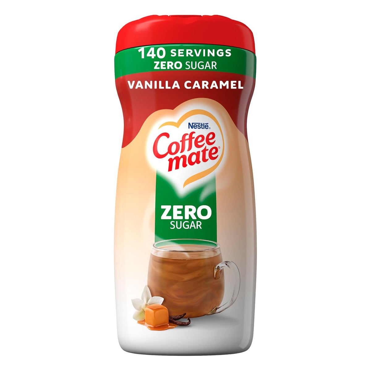 Coffee-Mate Vanilla Caramel, crema para café en polvo sin azúcar, Kaffeesahne Pulver - Vanille Karamell - ¡OHNE ZUCKER! de estados unidos