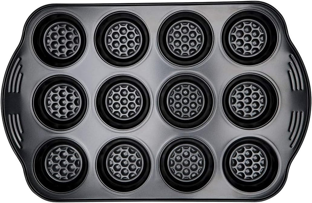 Prestige 48227 Aerolift Muffin Zinn, Acero al Carbono, Schwarz Moldes y bandejas para horno Naty Shop 12 Er Muffinblech