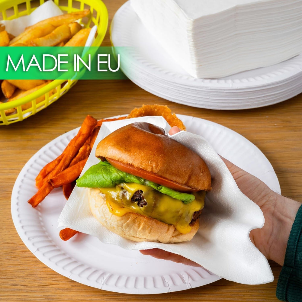 Table Kind 100 șervețele albe moi în pachet vrac, șervețele de înaltă calitate pentru petreceri, catering și uz zilnic, FSC, sustenabile și reciclabile, fabricate în UE | 2Ply | 33Cm