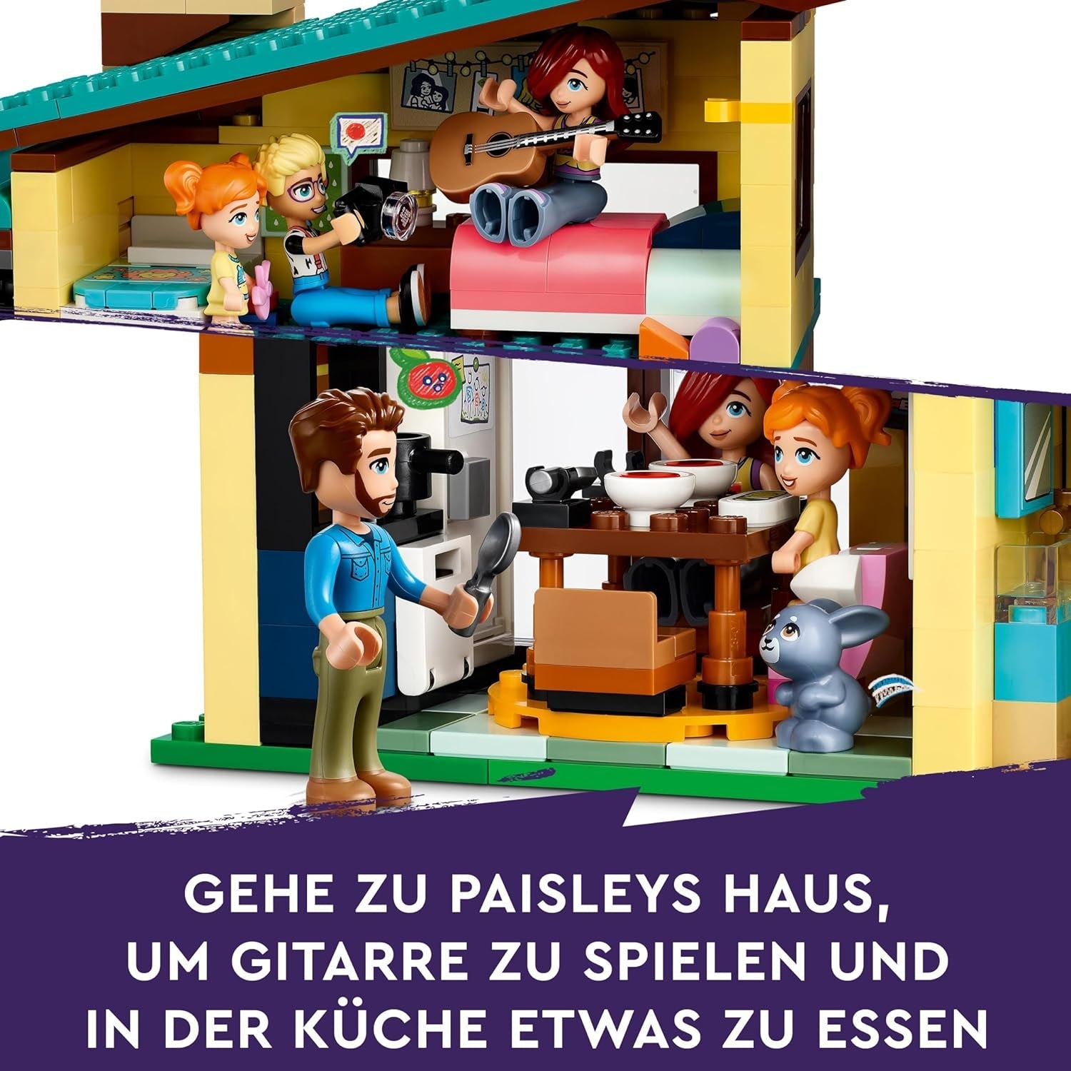 LEGO Friends Casa familiar de Olly y Paisley, casa de muñecas con figuras y accesorios, casa de dos pisos y casa en el árbol, regalo creativo para niñas y niños 7+ 42620 Juegos de construcción Besuche den LEGO-Store