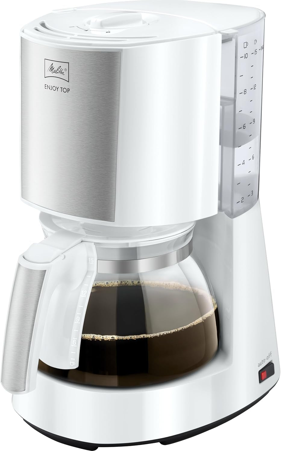 Melitta Enjoy Top Therm – Espressor cu filtru și carafă termică din oțel inoxidabil, pentru până la 10 cești de cafea, negru/oțel inoxidabil