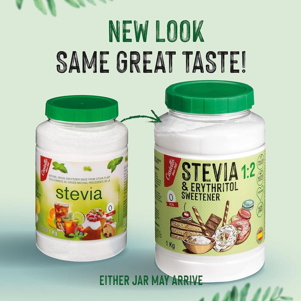 Stevia + Eritritol Edulcorante 1:2, 1G = 2G Azúcar, 1 Kg Edulcorantes Naty Shop