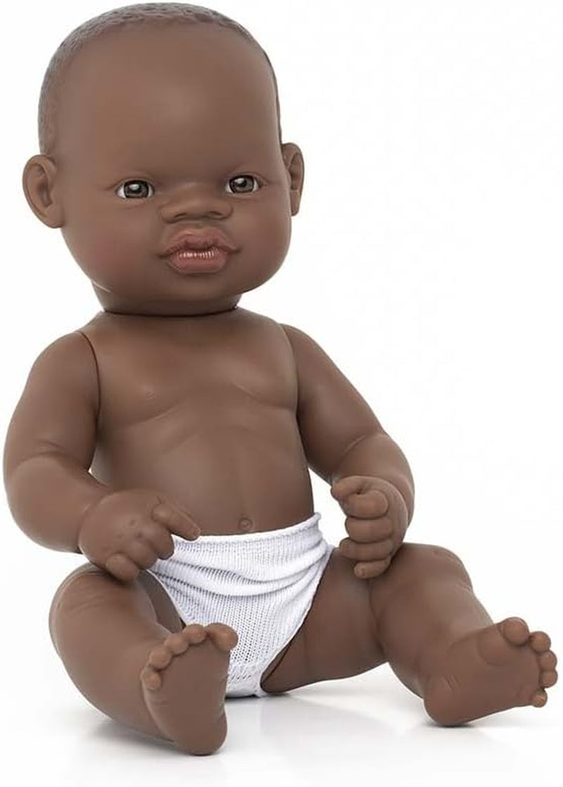 Miniland 31037 - Bebé Sudamericano Junge Tüte - sin ropa interior, 32 cm
