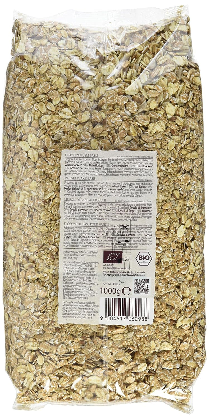 Base de muesli Verival Flakes - Orgánico, paquete de 6 (6 x 1 kg)