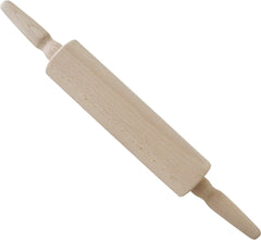 Teigroller en Braun, Teigroller aus robustem Holz, Nudelholz mit Metallachse, Holzfarben