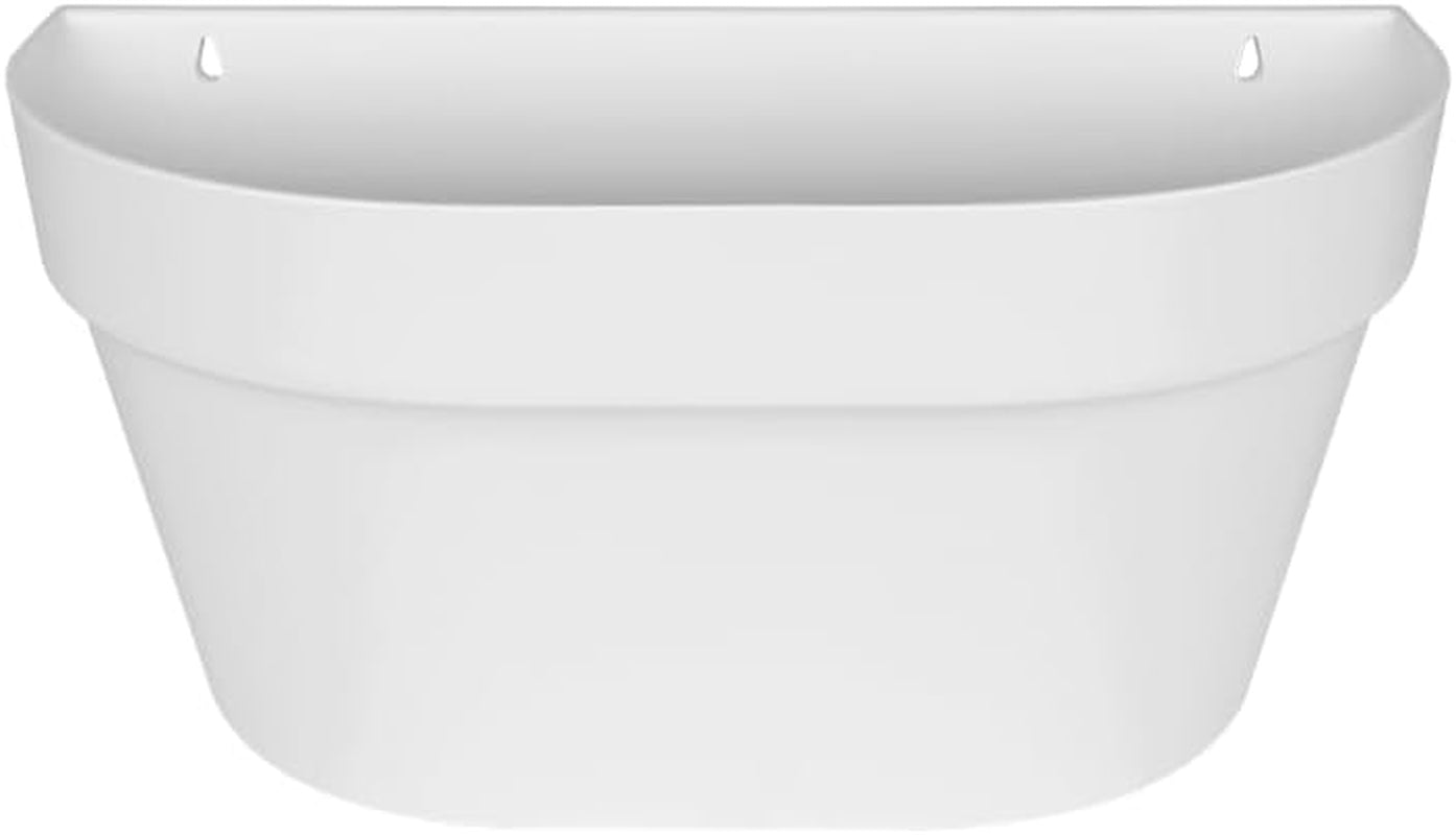 Jardinieră de perete elho Loft Urban 40 - Jardinieră pentru balcon și utilizare în exterior - Ø 39,3 x H 18,8 cm - Alb/Alb