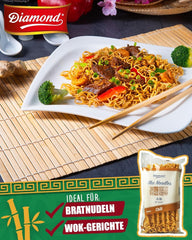DIAMOND Mie Chili Noodles, fideos de trigo con chile en polvo, sin huevo, rápidos y fáciles, vegetarianos - 1 x 250 g