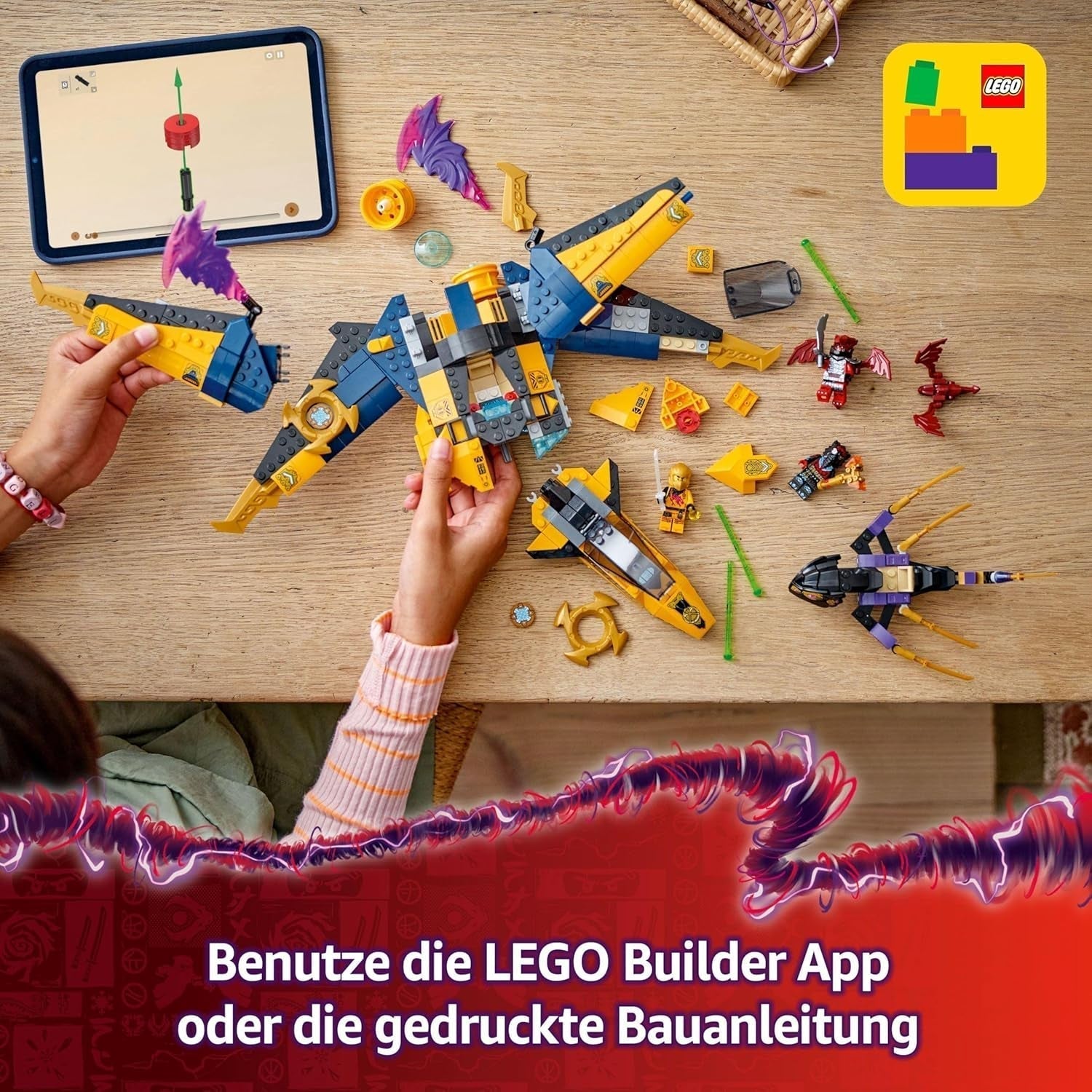 LEGO NINJAGO Super Storm Flyer de Ras y Arin - Juguete con dron, tiradores, palas y motores - Incl. 3 minifiguras de ninjas de rol - Set de construcción para niños y niñas a partir de 8 años 71833 Juegos de construcción Besuche den LEGO-Store