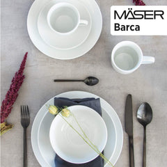 Mäser Kombiservice, Porzellan Barca, Weiß Juegos de vajilla Naty Shop
