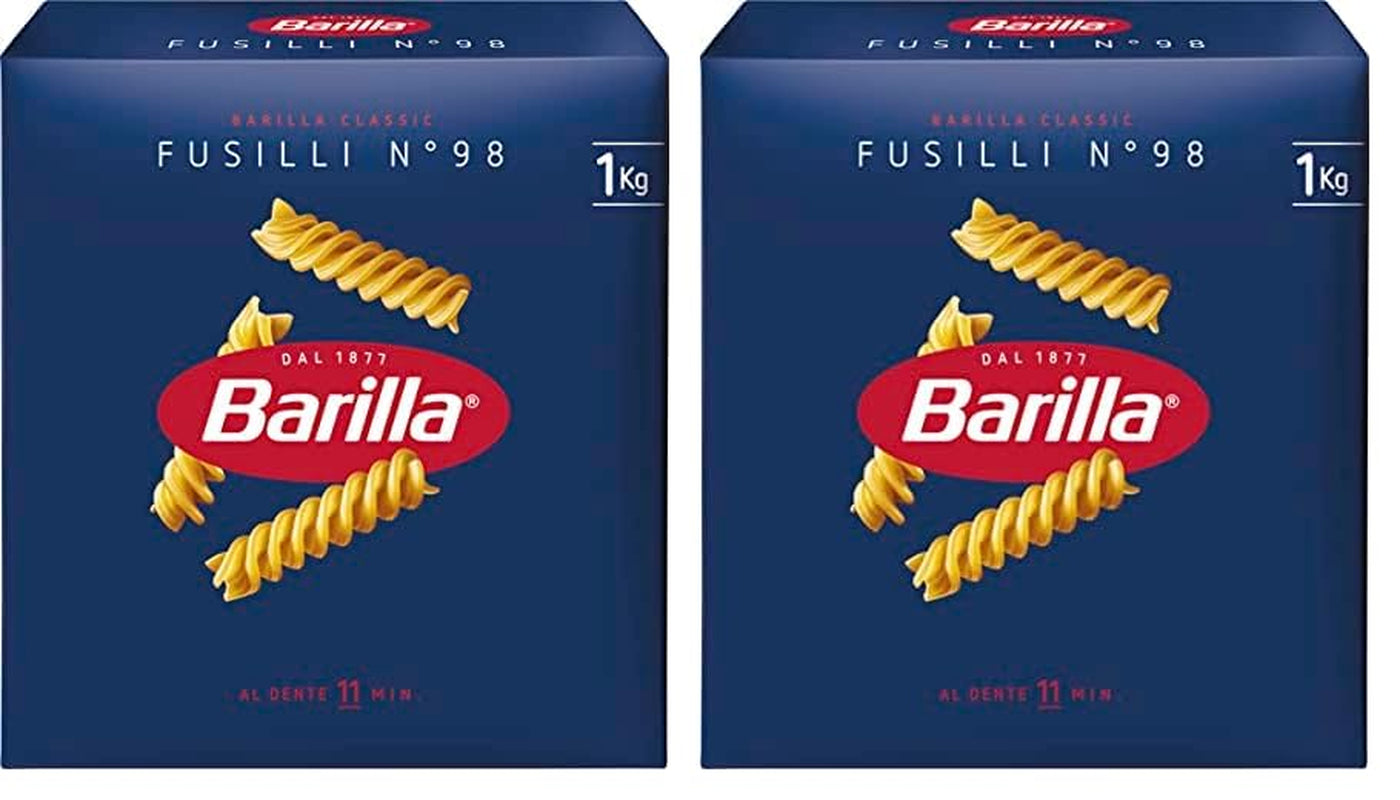 Pasta Barilla Clásico Fusilli núm. 98, de trigo duro de alta calidad, siempre al dente, 1 kg