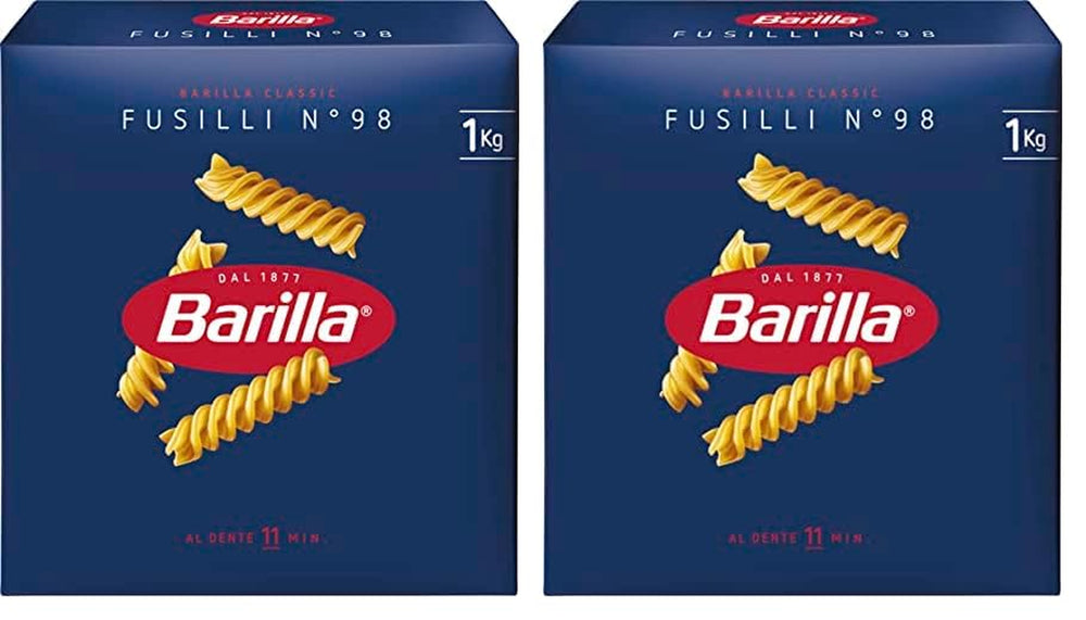 Pasta Barilla Clásico Fusilli núm. 98, de trigo duro de alta calidad, siempre al dente, 1 kg