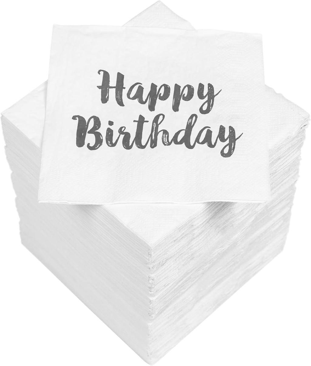 Șervețele de cocktail HEKU 'Schön Dass Du Da Bist', 3 straturi, 25X25Cm, 150 bucăți I Design elegant I Ideal pentru sărbători I Practic ambalate