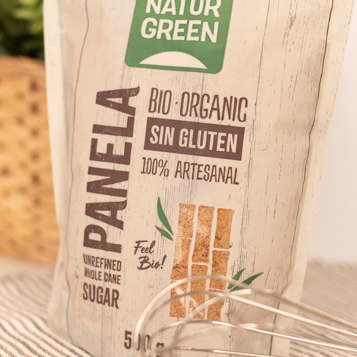 - Panel Cristalizado Orgánico, Azúcar Puro, Edulcorante Ecológico, Jugo de Caña Natural - 500G, Pack de 12 Edulcorantes Naty Shop