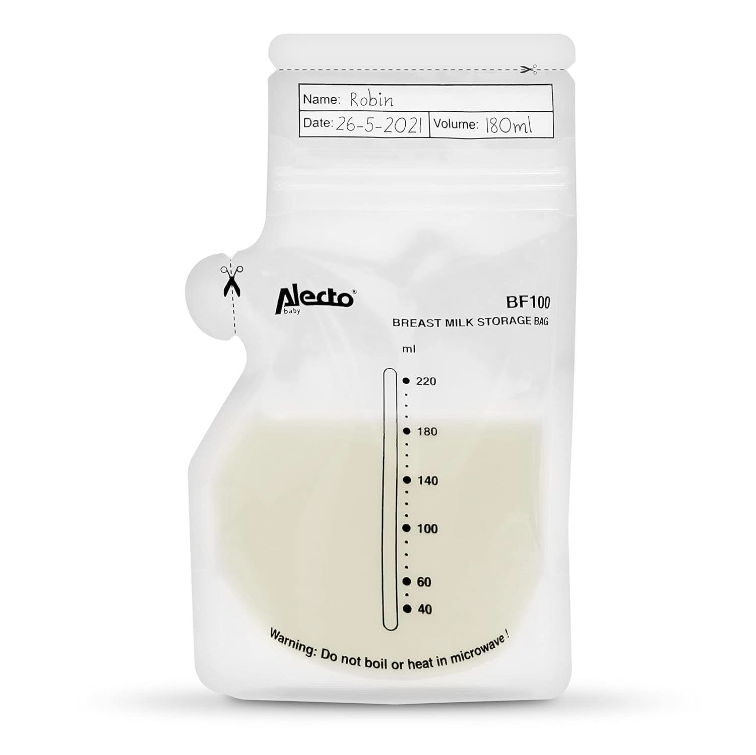 BF100 Bolsa de almacenamiento para leche materna - Bolsa para leche materna - capacidad 220 Ml - 100 piezas - Transparente Alimentación y Accesorios Lactancia Bebe Naty Shop