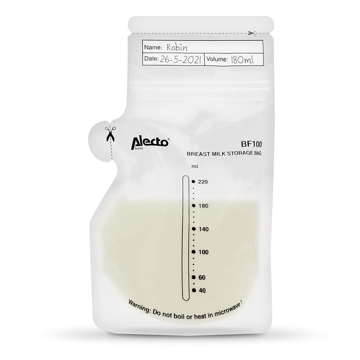 BF100 Bolsa de almacenamiento para leche materna - Bolsa para leche materna - capacidad 220 Ml - 100 piezas - Transparente Alimentación y Accesorios Lactancia Bebe Naty Shop