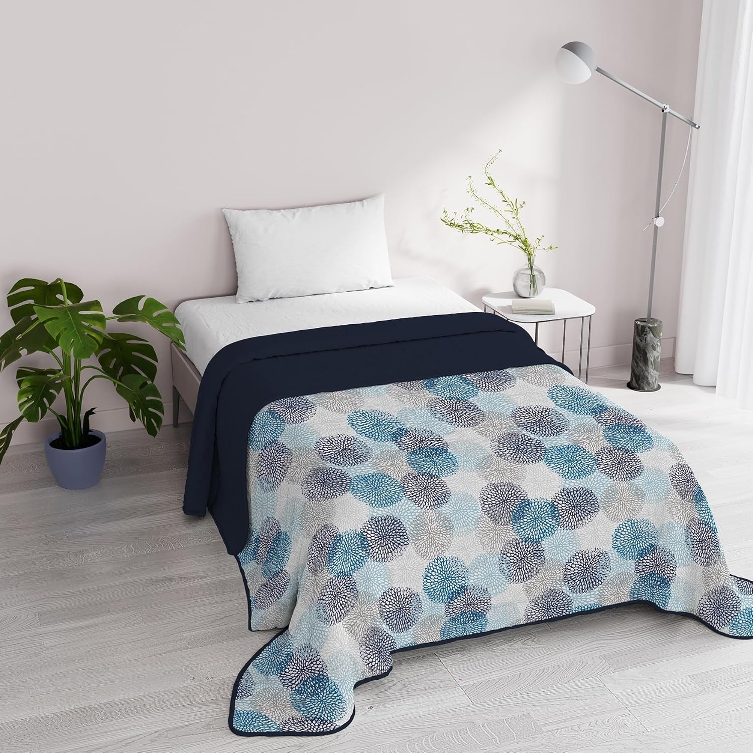 Lenjerie de pat italiană Fantasy, microfibră, pentru vară, 1,5 paturi, Murrine Plapumi si pilote Naty Shop Căști de duș albastre 1 Posto E Mezzo