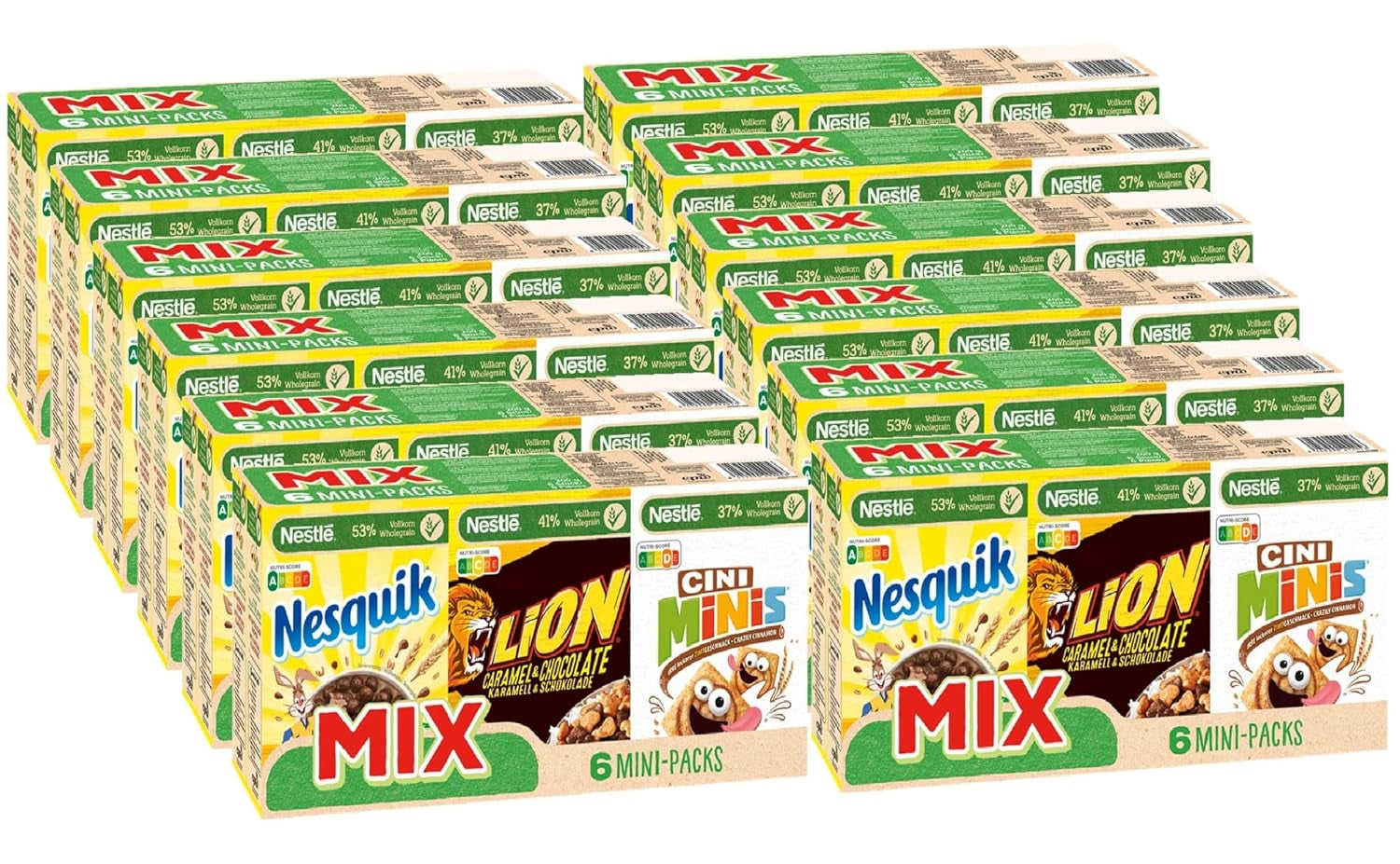 Mini paquetes de cereales Nestlé Mix, 6 piezas, 1 paquete (1x200g a 4x30g, 2x40g)