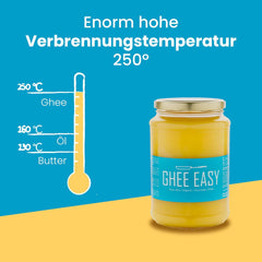 Ghee Easy 850g Ghee Bio von Grasgefütterten Kühen - Ghee Butter sin Zusatzstoffe - Zertifiziert Organisch & Biologisch - Hochreines Ayurveda Ghee sin lactosa y gluten - 100% europeo