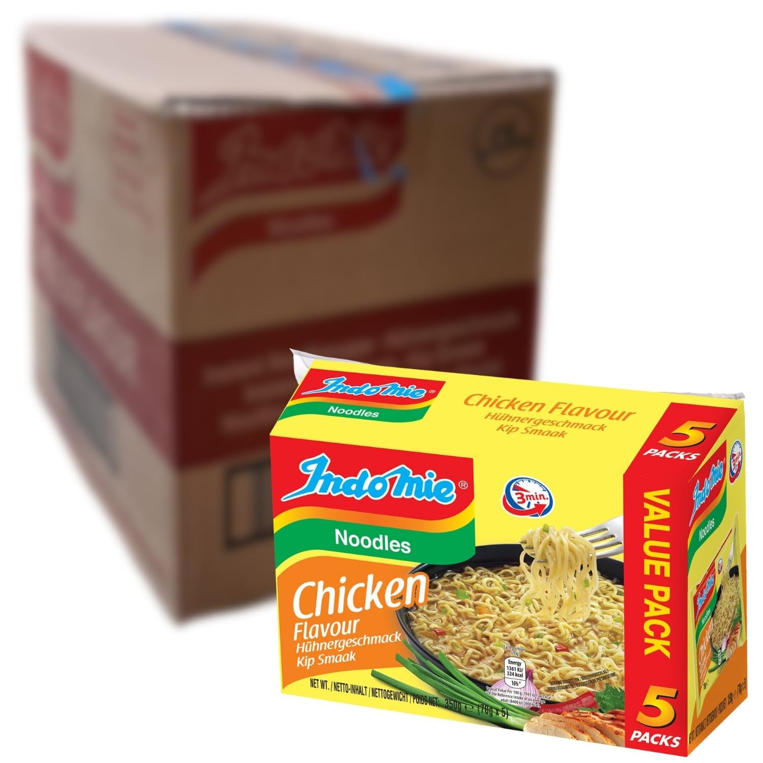 INDOMIE - Fideos instantáneos con gambas, paquete de 5 - (1 x 5 x 70 g)