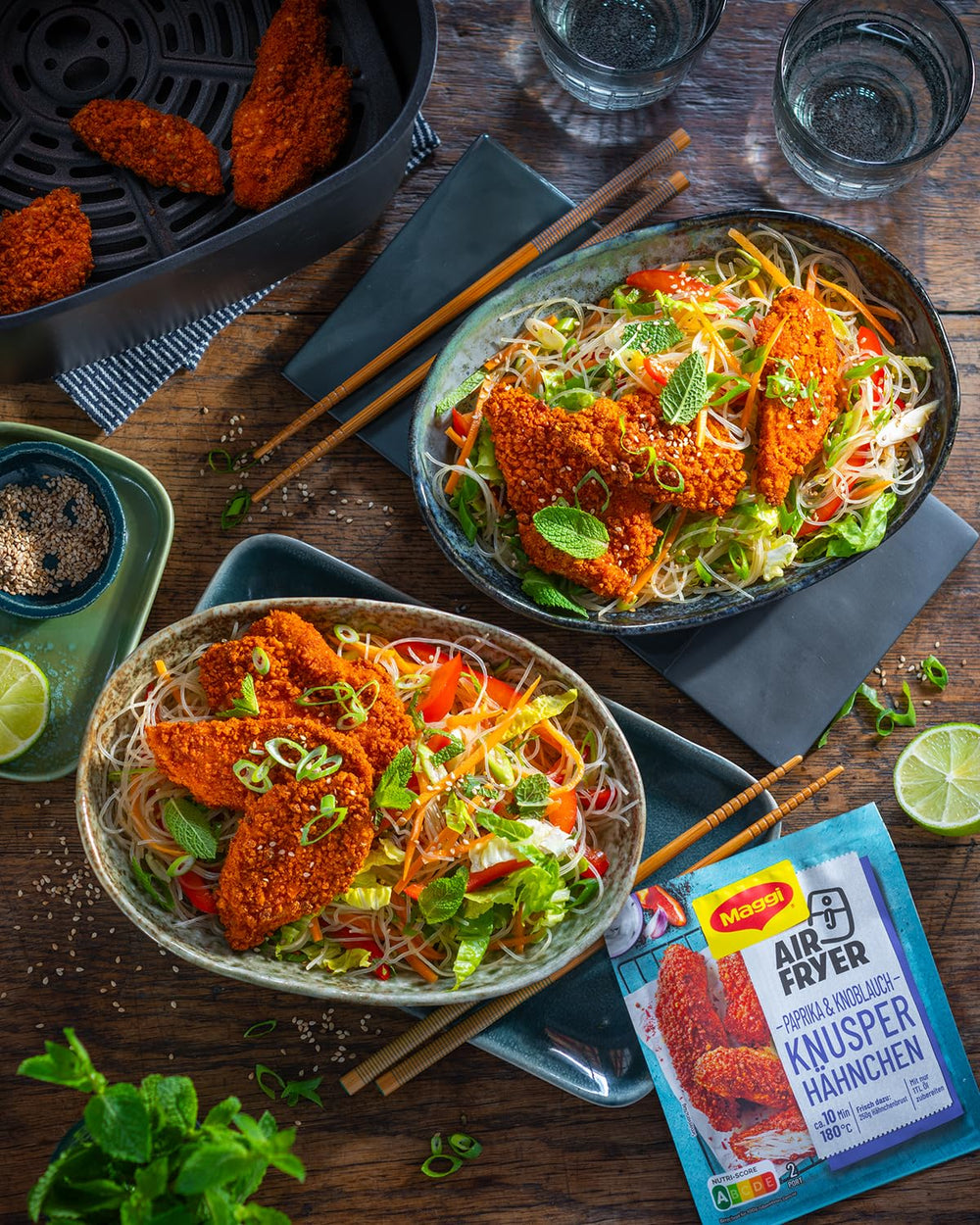 MAGGI Airfryer Knusper Hähnchen - Paprika und Knoblauch, paquete 1 (1 x 39 g)