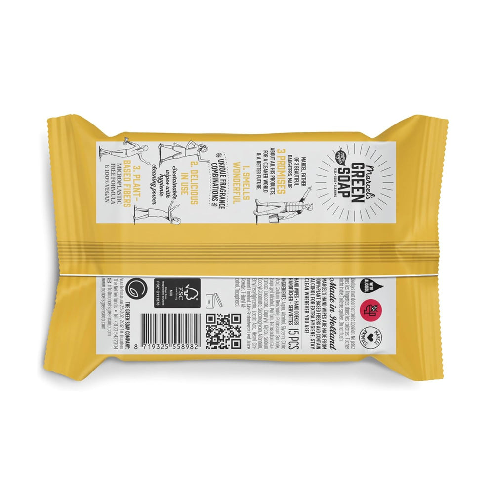 Toallitas húmedas para manos Marcel's Green Soap, paquete de 60, vainilla y flor de cerezo, a base de plantas, orgánicas