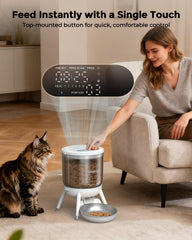 Comedero automático para gatos, Futterautomat Katze mit Zeitsteuerung, 3L Trichter, Doppelstromversorgung, Automatic Trockenfutter für Katzen & Hunde, Katzen Futterautomat, Schwarz (Weiß)