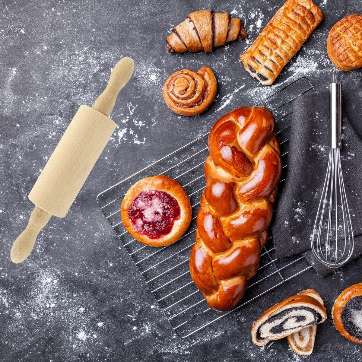 Fackelmann 521146 Nudelholz klein Holz Nudelholz Holz 23,5 x 4,5 cm marrón