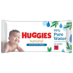 Toallitas húmedas naturales biodegradables Huggies para bebés sensibles, 8 x 48 toallitas, paquete a granel
