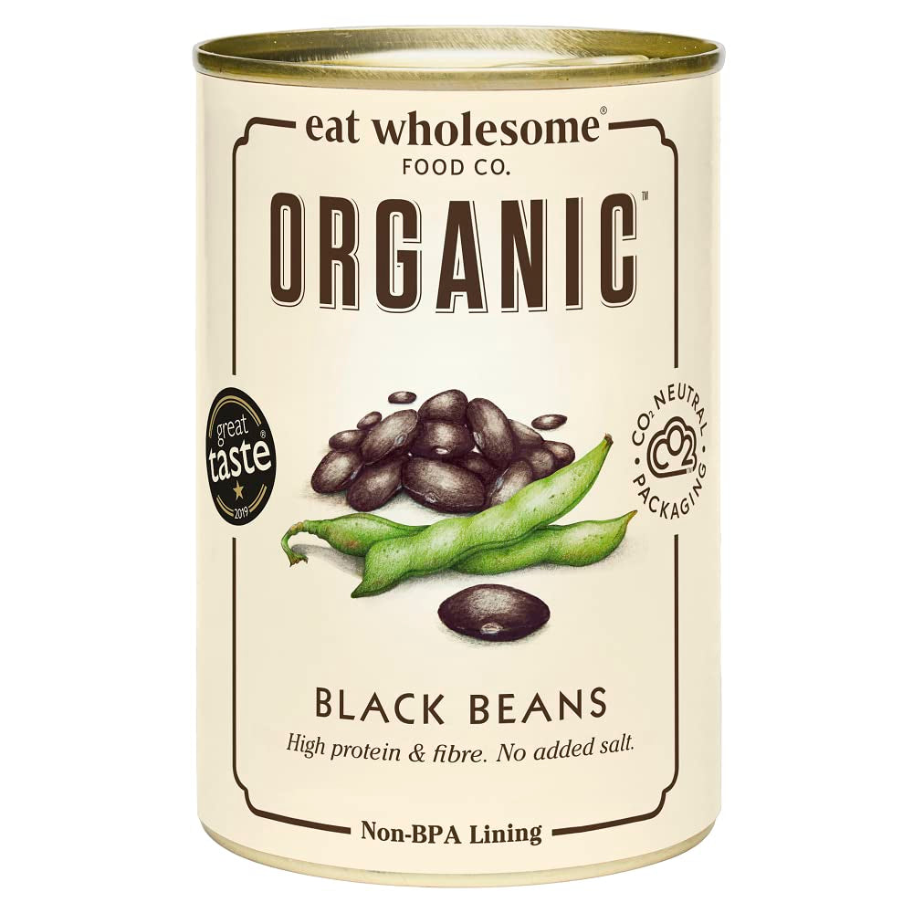 Eat Wholesome Garbanzos Orgánicos, 400 g (Paquete de 12) - Cocidos en Agua, Sin Sal Añadida, 100% Naturales, Fuente de Proteínas, Vegano, Forro Sin BPA y Envase Neutro de CO2