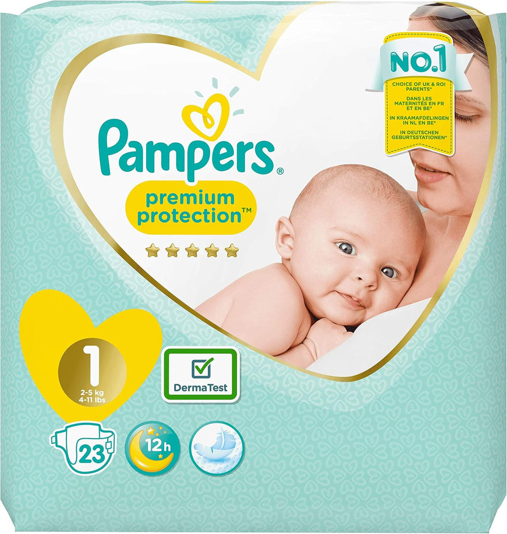 Pampers Premium Protection New Baby pañales, talla 1 (recién nacido), 22 piezas