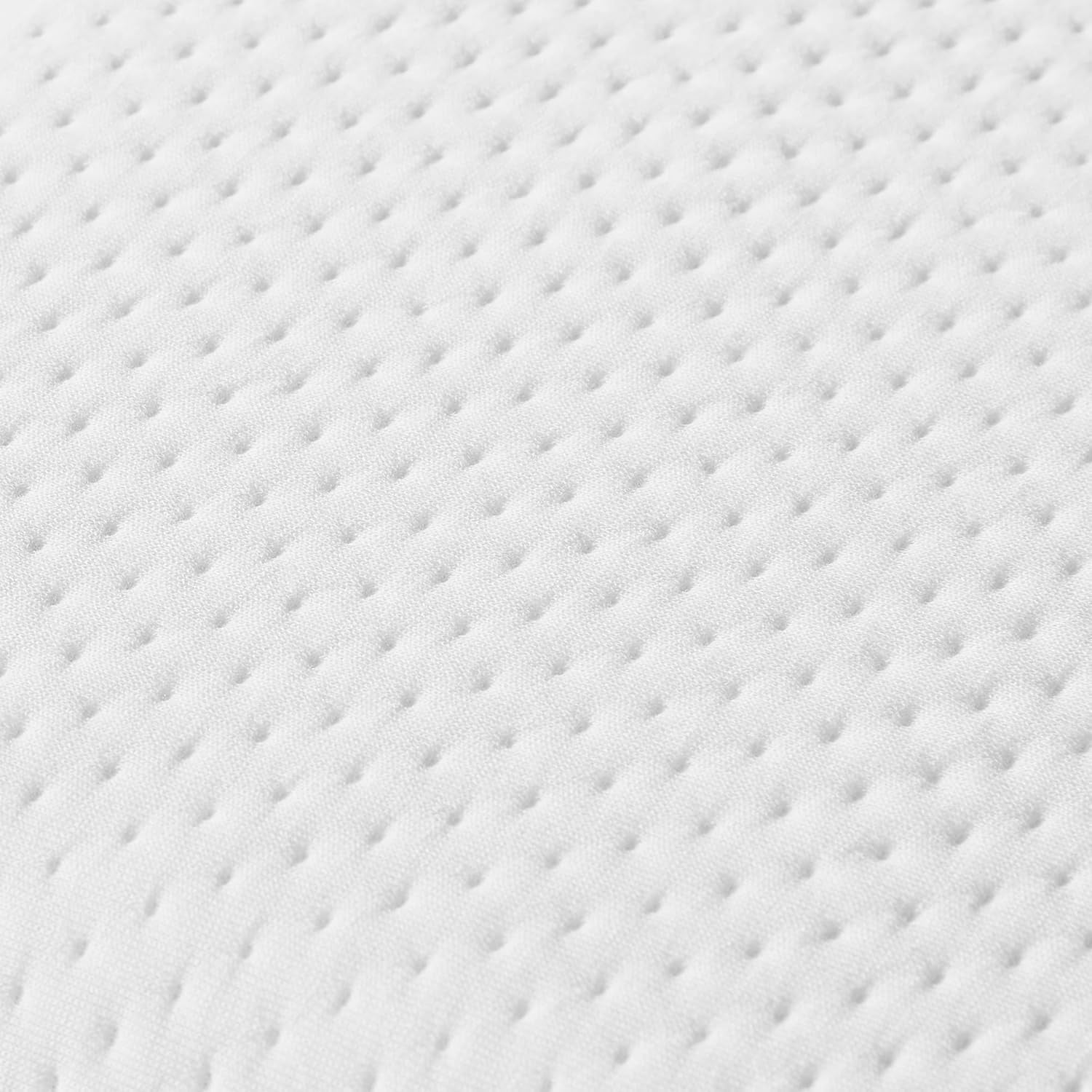 Pernă Sonive din spumă cu memorie 70x36x8cm, pernă cu fibre de bambus + față de pernă din poliester, pernă de gât pentru dureri de gât, pernă de dormit lavabilă și detașabilă, albă