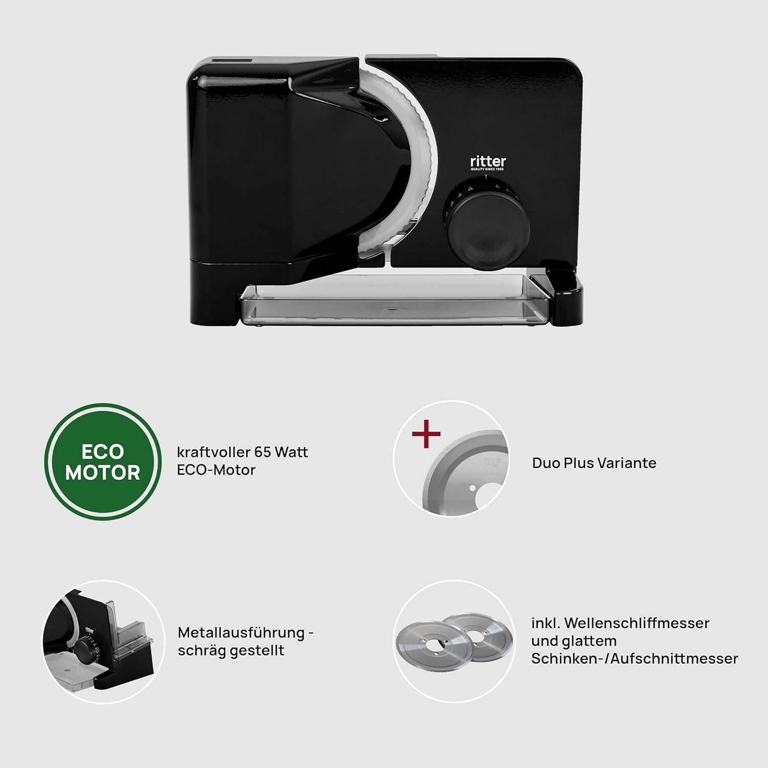 Ritter E 16 Duo plus Mașină electrică multifuncțională de feliat și tăiat din metal cu motor ecologic, fabricată în Germania Rasnite si Feliatoare Naty Shop