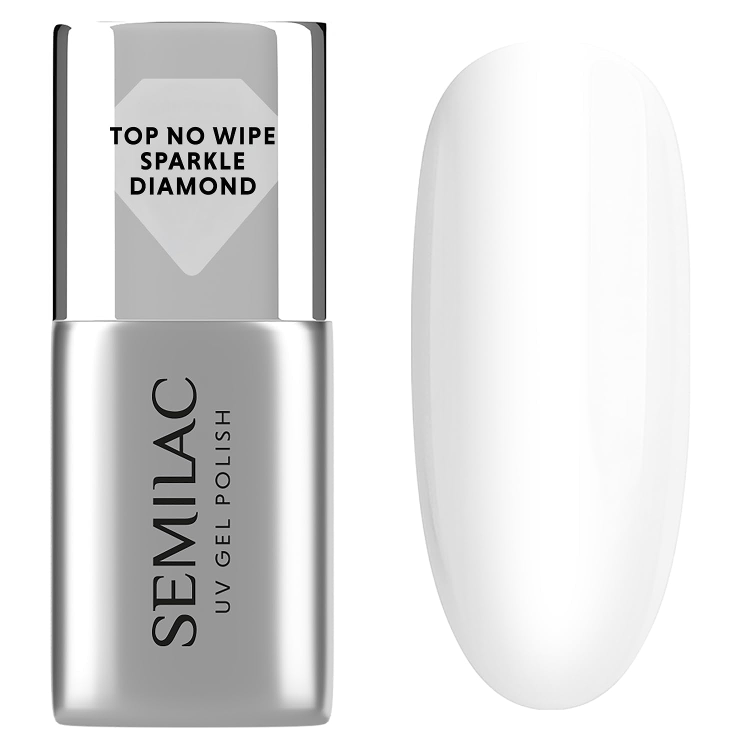 Semilac Top Coat Esmalte de Uñas 7ml, Innovador, UV/LED, Esmalte de Uñas Híbrido, Acabado Brillante, Protege, Transparente