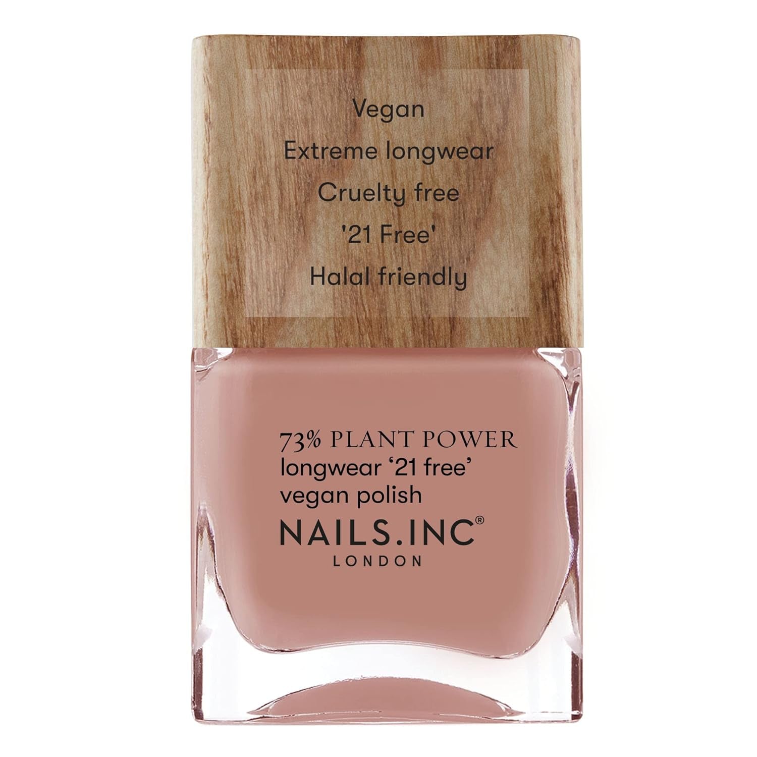 Nails Inc - Esmalte de uñas vegano GLOWING SOMEWHERE Plant Power - 73% a base de plantas, 100% vegano y libre de crueldad - Manicura perfecta, perla brillante - Para decoración de uñas ecológica