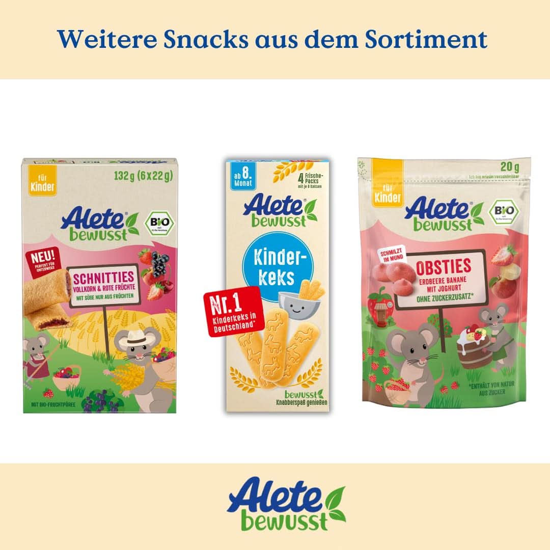 Alete Bio Schnitties cereales integrales y manzanas 6 X 22 gramos Madre e Hijo Naty Shop