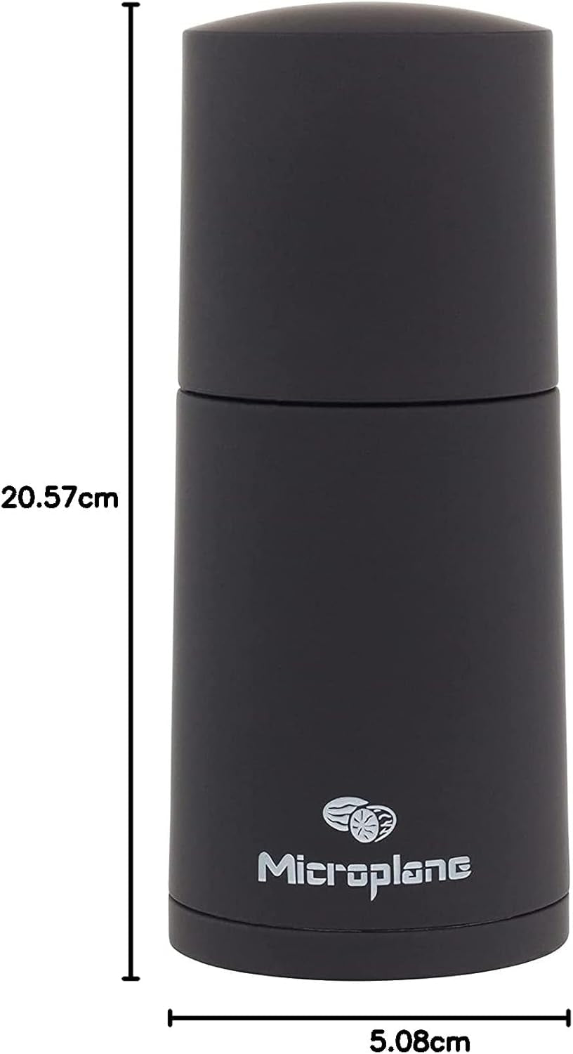 Microplane Spice Grinder negru pentru nucșoară, scorțișoară, boabe Tonka, piper lung și alte condimente uscate Rasnite si Feliatoare Naty Shop