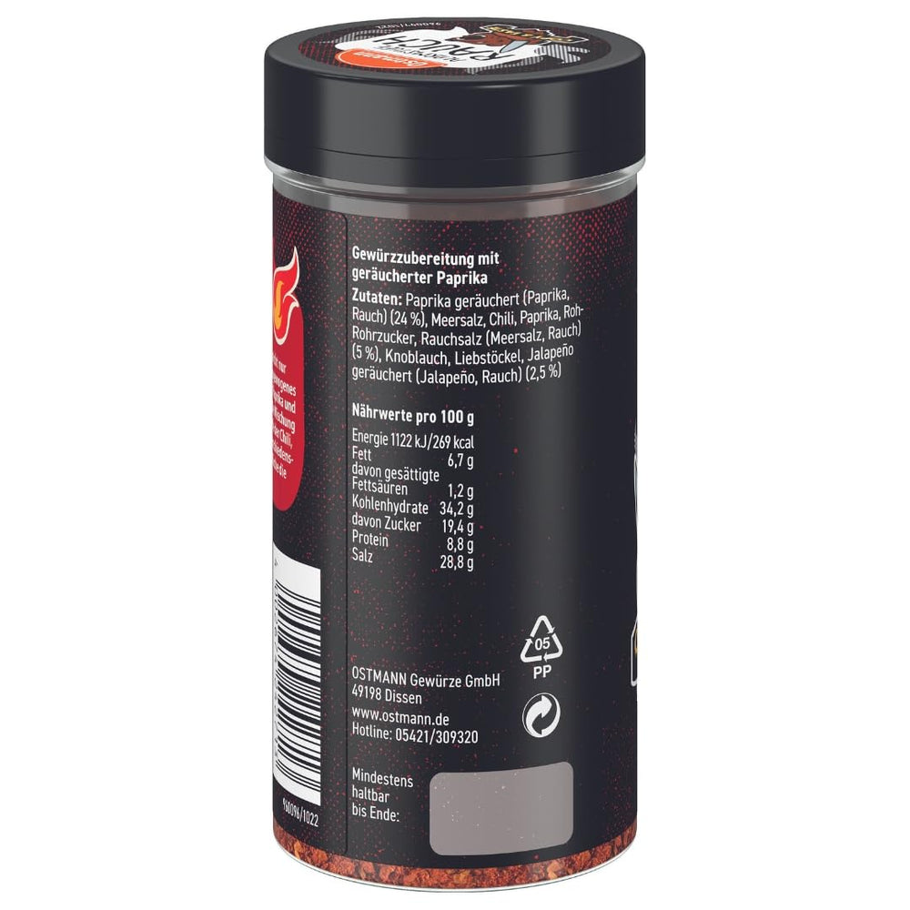 Ostmann Gewürze - Alarmstufe Rauch | Gewürzzubereitung mit Geräucherter Paprika | Para hamburguesas, Grillfleisch und Co. | Doctor Freud 115 g en Streuer