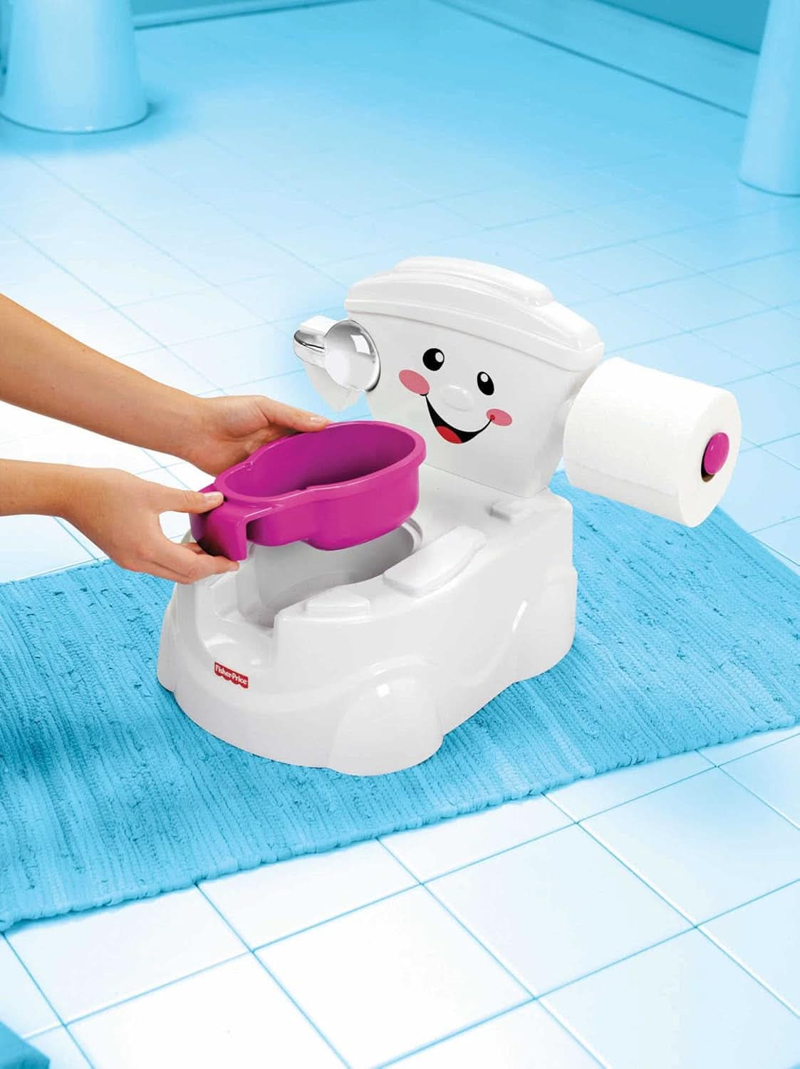 Fisher-Price Meine Erste Toilette, Baby Töpfchen, Mit Musik & Lustigen Sätzen, Tragbare Baby Toilette, Abnehmbarer Toilettenaufsatz, Deutsche Version, Ab 1 Jahr, P4326 Accesorios Alimentación y lactancia Bebe Naty Shop