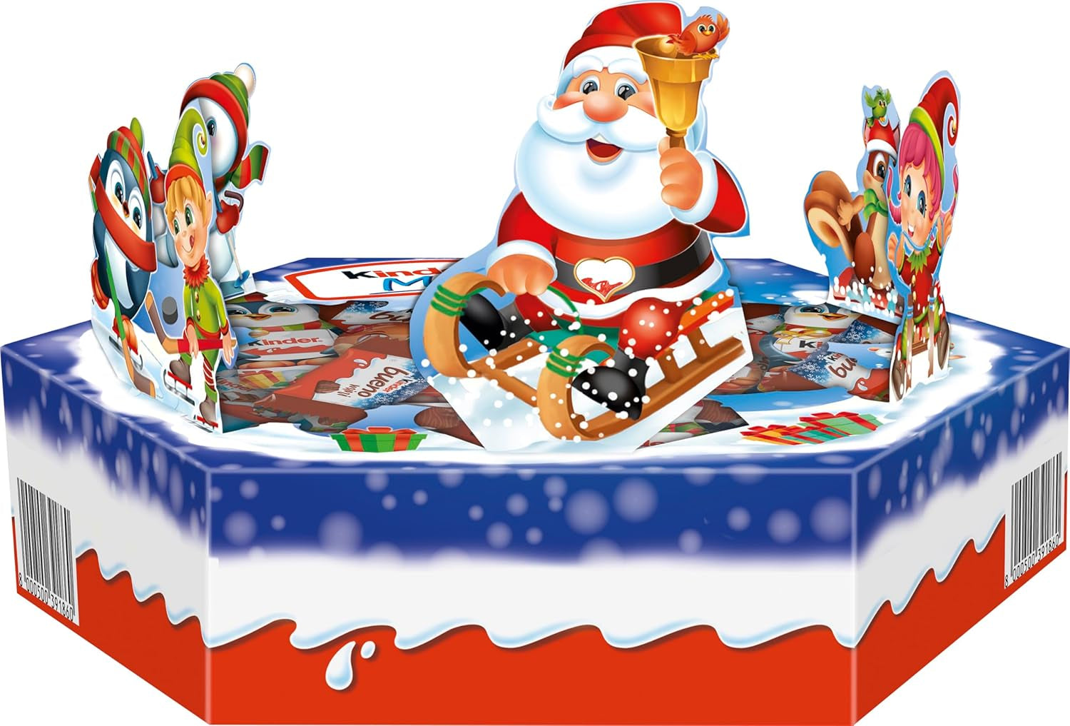 Plato navideño Kinder Mix - deliciosas especialidades de chocolate de la gama Kinder - 143g