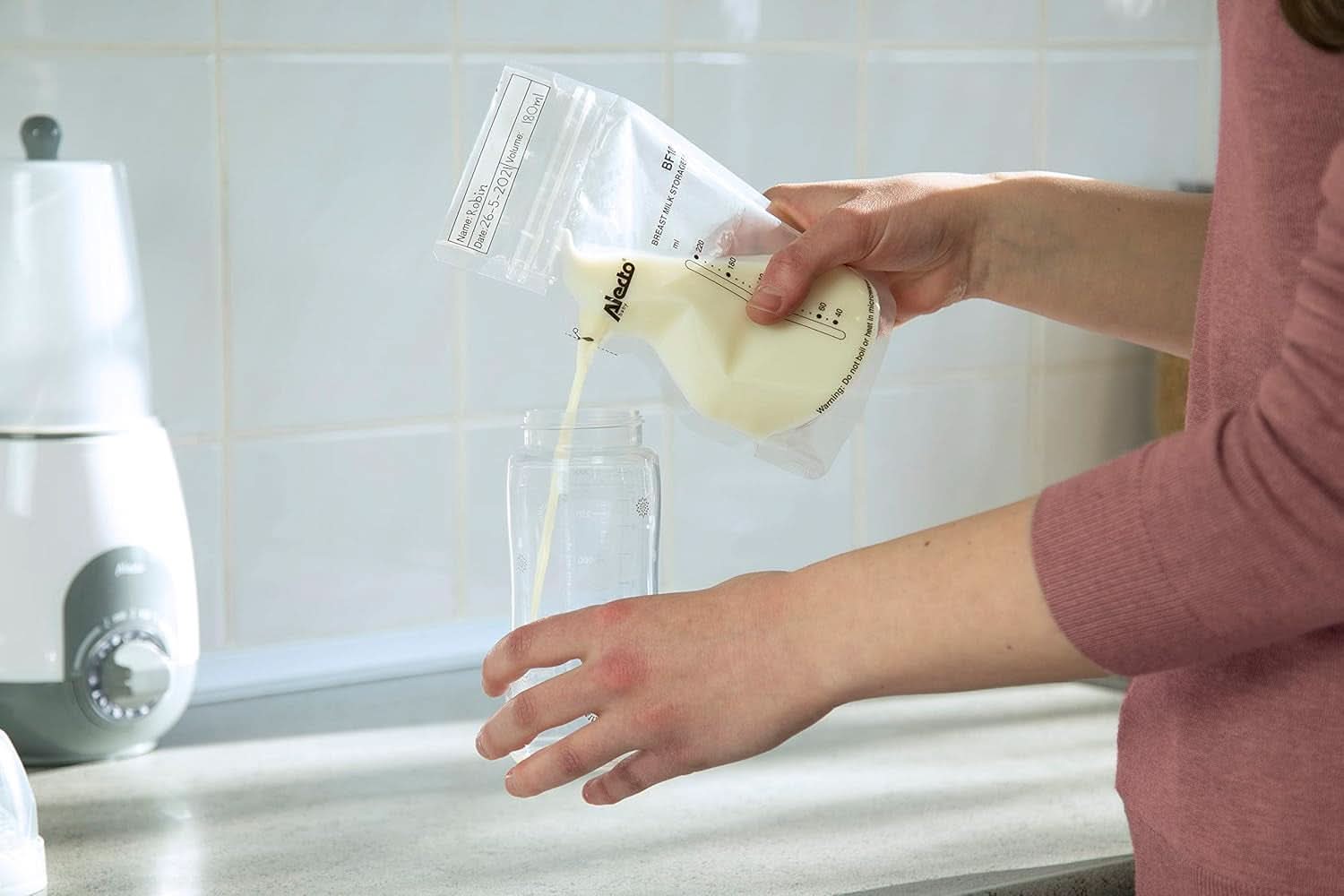 BF100 Bolsa de almacenamiento para leche materna - Bolsa para leche materna - capacidad 220 Ml - 100 piezas - Transparente Alimentación y Accesorios Lactancia Bebe Naty Shop