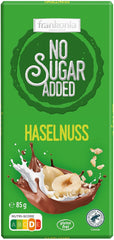 frankonia CHOCOLATE SIN AZÚCAR AÑADIDA Chocolate con avellanas, sin gluten, 85 g