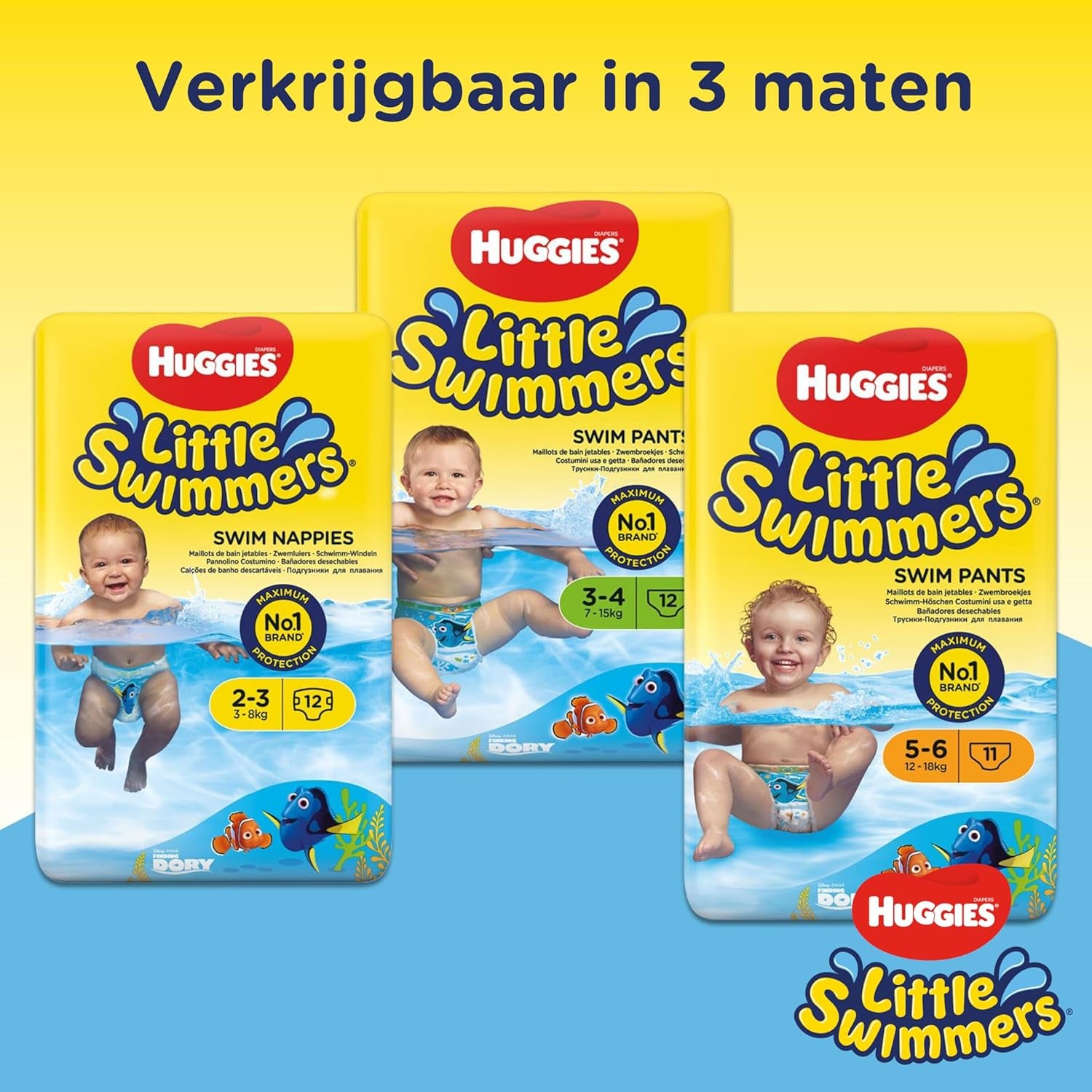 Pañales desechables para nadar Huggies Little Swimmers, talla 2-3 - 36 bragas en total