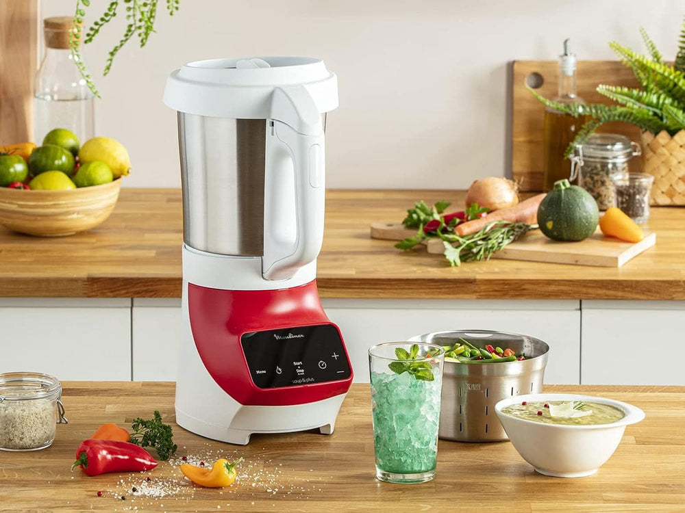 Soup&Plus LM924500 Batidora de pie, 1100 W, Schüssel 2 L, Edelstahlklingen, 3 programas automáticos, Manueller Modus, Perfektes Mixen, Suppen, Smoothies, Eussies, Made in France, Soup&Plus Mother and Child Naty Shop