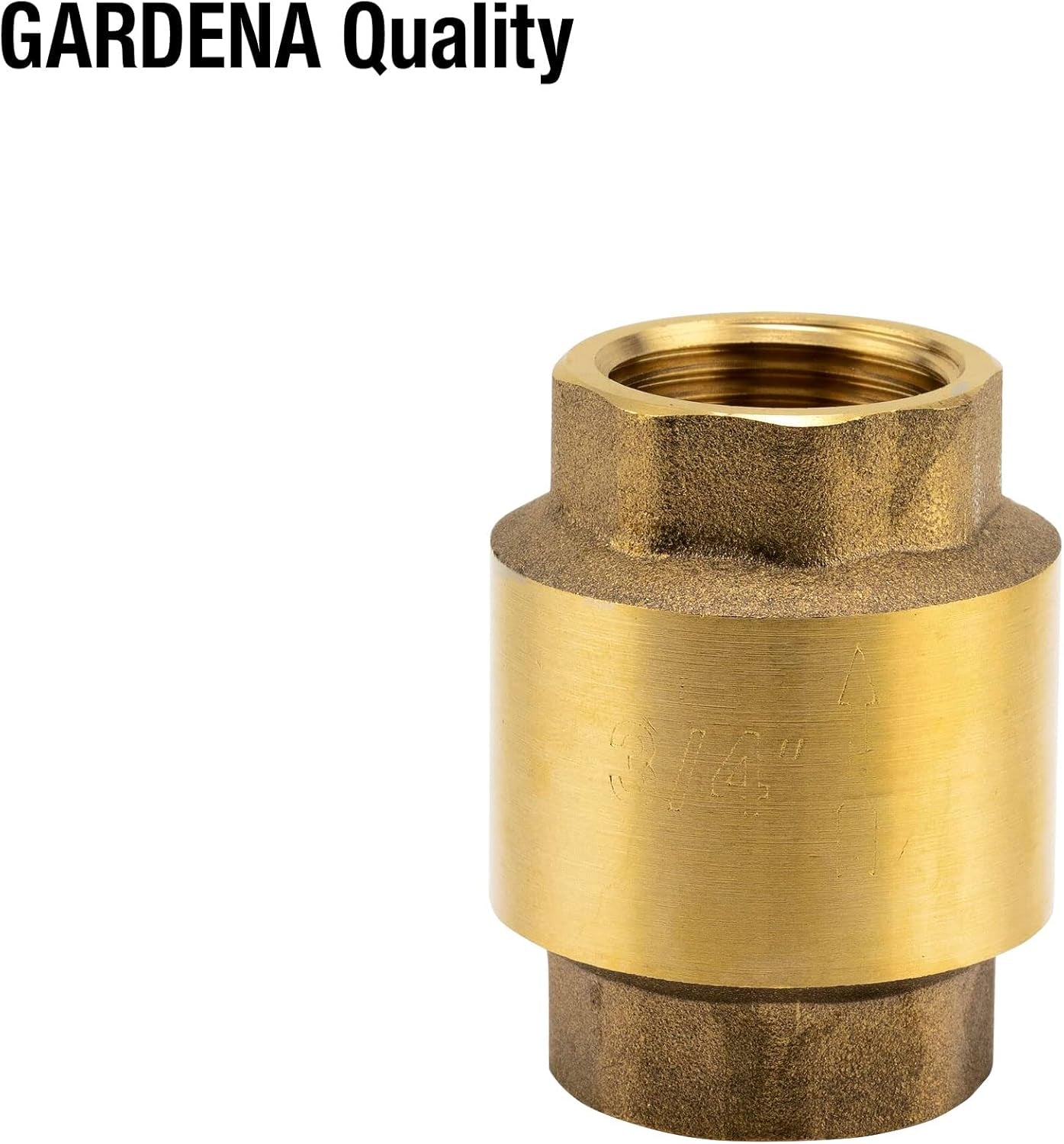 Supapă intermediară Gardena Brass: Supapă de sens unic din alamă masivă, filet de 42 mm (G 1 1/4 inch) pentru conectarea la pompe (7232-20)