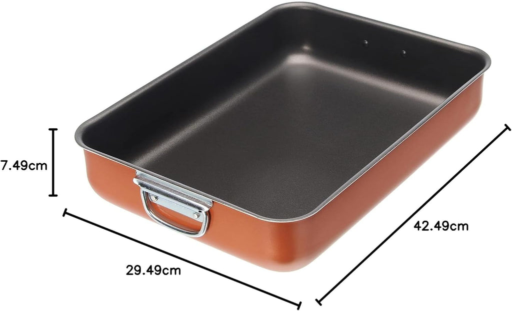 Tava de copt teflon Zecchino 40x28cm, aluminiu, multicolor, 40x28 Matrite si tavi pentru copt Naty Shop