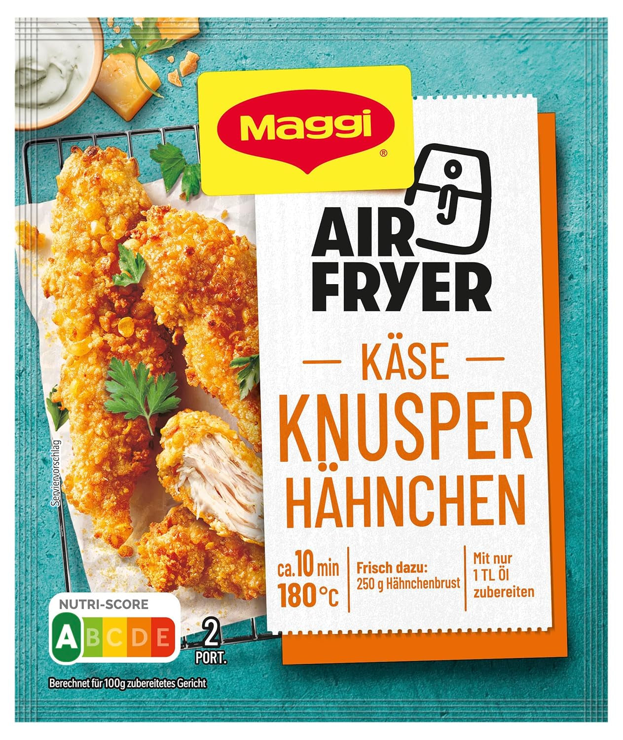 MAGGI Airfryer Knusper Hähnchen - Käse, paquete 1er (1 x 44g)