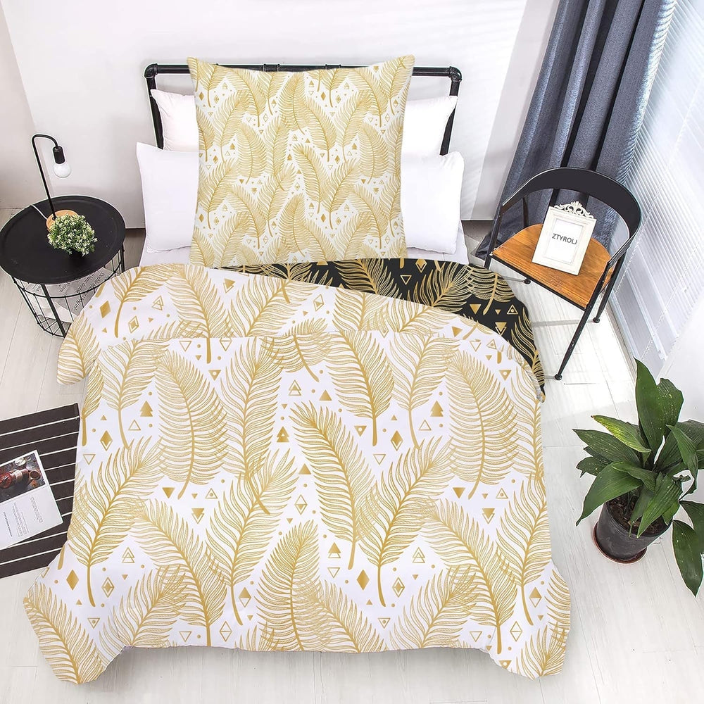 Ropa de cama infantil, chico, varios modelos, con cremallera, microfibra poliéster Ropa de cama infantil Naty Shop Hojas 135X200 Cm + 80X80 Cm