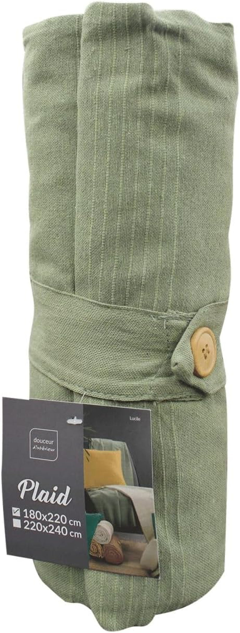 Douceur D'Intérieur, manta (220 x 240 cm) Lucile Curry, polialgodón, camas y mantas unicolor Douceur d'Intérieur Sage 180 x 220 cm